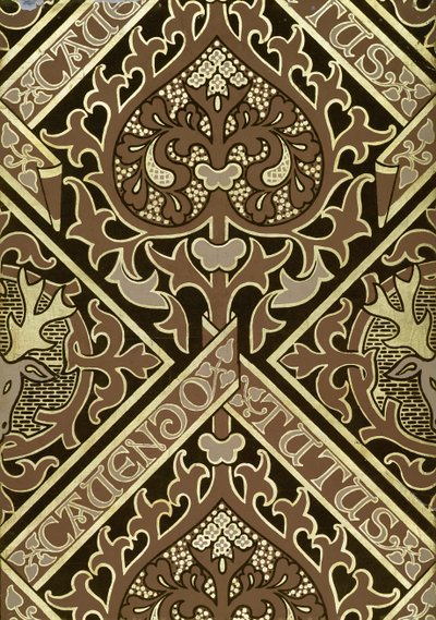 Mosaic ecclesiastical wallpaper design by Augustus Welby Northmore Pugin